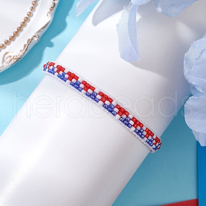 Handmade Glass Seed Beaded Bracelets for Women BJEW-MZ00156-01-1