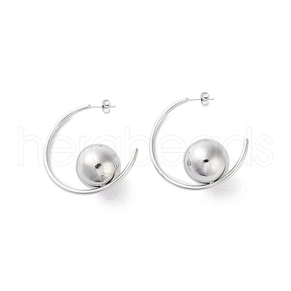 304 Stainless Steel Stud Earrings EJEW-M249-02P-1