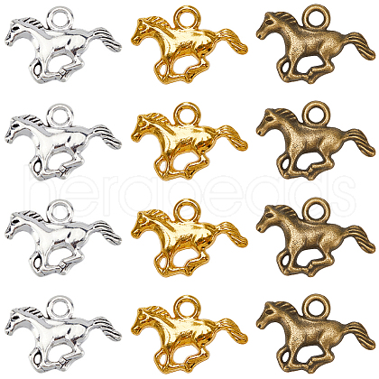SUNNYCLUE 120Pcs 3 Colors Tibetan Style Alloy Pendants FIND-SC0011-89-1