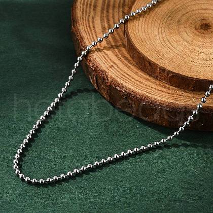 Non-Tarnish 304 Stainless Steel Ball Chain Necklaces NJEW-F249-02P-1