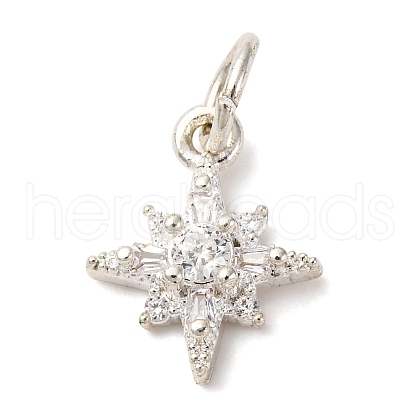 Brass Micro Pave Cubic Zirconia Pendants KK-D378-12S-1