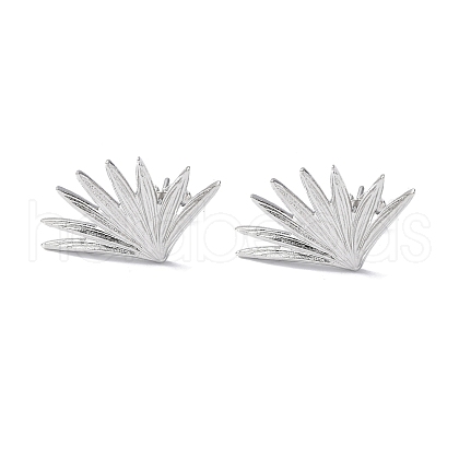 304 Stainless Steel Grass Stud Earrings for Women EJEW-F300-04P-1