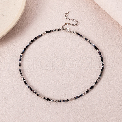 Bohemian Styles Faceted Round Glass Seed Beaded Necklaces for Women WGF25DA-04-1