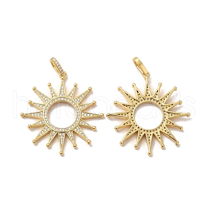 Rack Plating Eco-Friendly Brass Micro Pave Cubic Zirconia Pendants KK-A177-06G-1