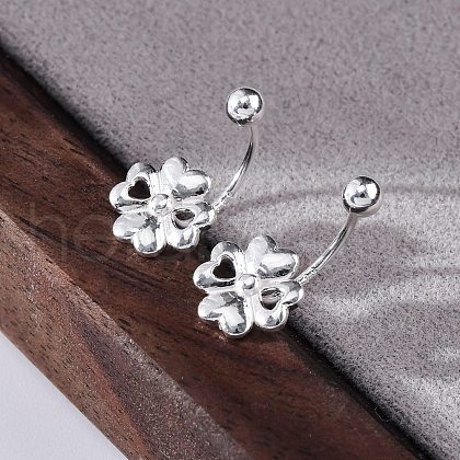 S999 Fine Silver Stud Earrings EJEW-F356-01S-1