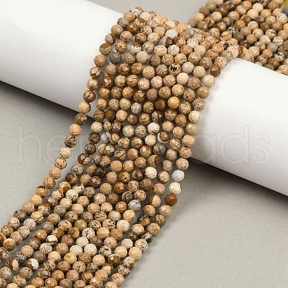 Natural Picture Jasper Beads Strands G-P572-B03-4mm-1