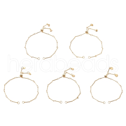Brass Bar Link Chain Bracelet Making AJEW-JB01186-02-1