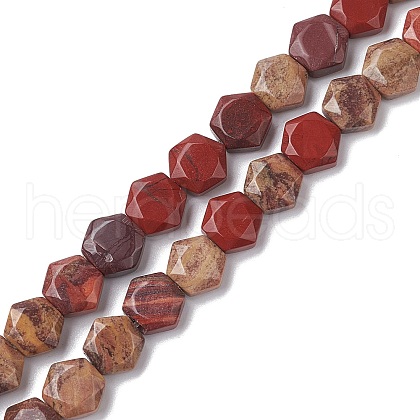 Natural Red Rainbow Jasper Beads Strands G-K359-C09-01-1