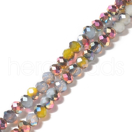 Electroplated Glass Beads Strands GLAA-G097-02C-01-1