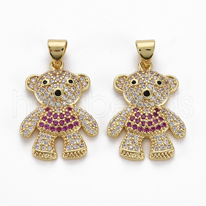 Brass Micro Pave Cubic Zirconia Pendants ZIRC-Q200-047-NF-1