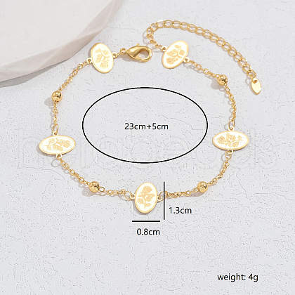 Brass Rose Chain Ankletsts for Women SG5790-2-1
