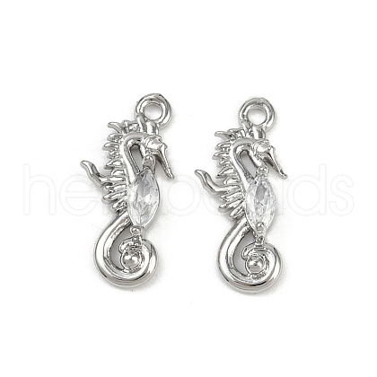 Brass Micro Pave Cubic Zirconia Pendants KK-C093-10P-1
