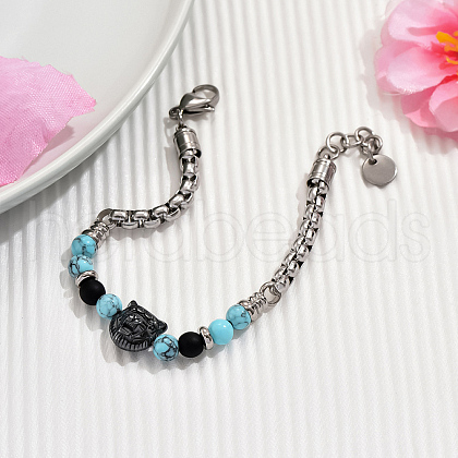 Synthetic Turquoise Beaded Bracelets VS2208-1