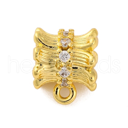 Rack Plating Brass Micro Pave Cubic Zirconia Tube Bails KK-Z070-24G-1