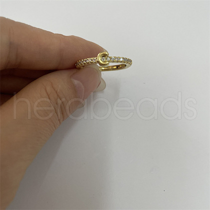 Brass Micro Pave Clear Cubic Zirconia Finger Rings FS-WGE303B-29-1