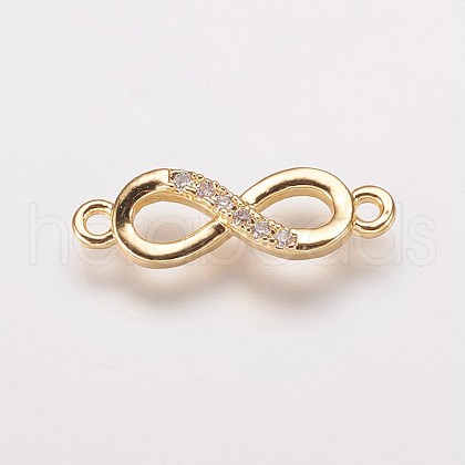 Brass Cubic Zirconia Links KK-P134-57G-1