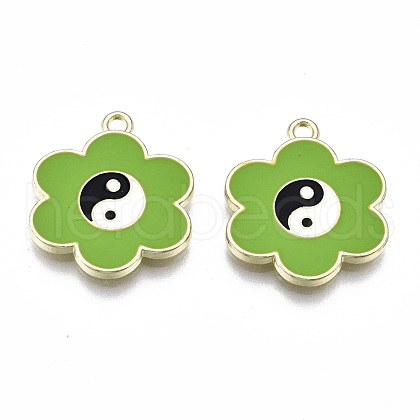 Rack Plating Alloy Enamel Pendants ENAM-T014-01B-RS-1
