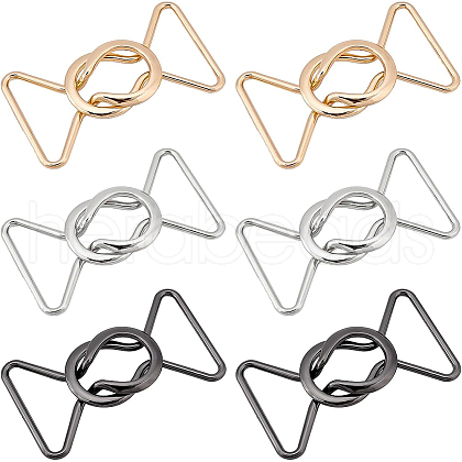 BENECREAT 6Pairs 3 Colors Zinc Alloy Clasps FIND-BC0002-45-1