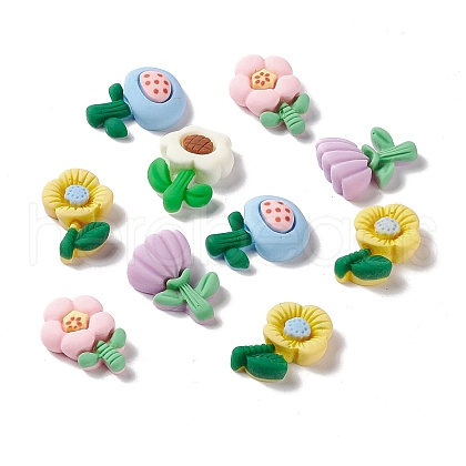Opaque Resin Cabochons RESI-G031-04-1