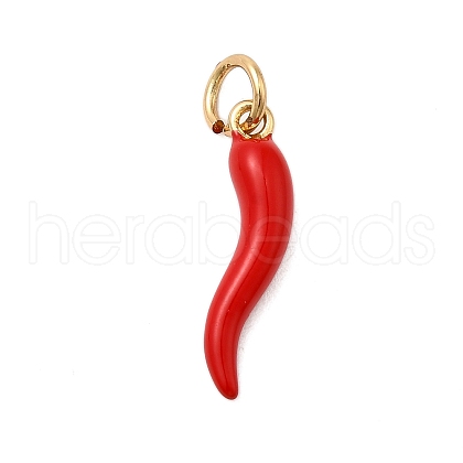 Brass Enamel Pendants KK-P303-07A-G-1