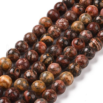 Natural Red Leopard Skin Jasper Beads Strands GSR066-1