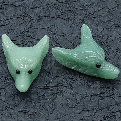 Natural Green Aventurine Carved Healing Wolf Head Figurines PW-WG25599-02-1
