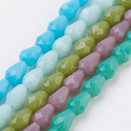 Imitation Jade Glass Beads Strands GLAA-A036-A13-1