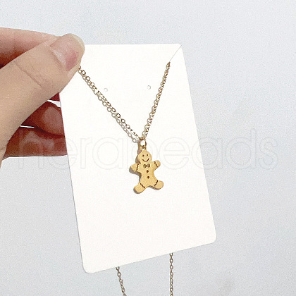 Christmas Stainless Steel Pendant Cable Chain Necklaces NG7275-7-1