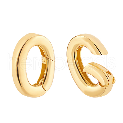  2Pcs 925 Sterling Silver Spring Gate Rings STER-PH0002-88G-1