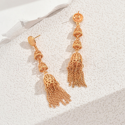 Ethnic Retro Alloy Geometric Tassel Stud Earrings NC4962-1