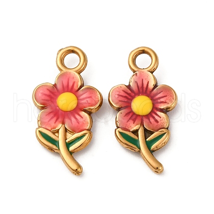 304 Stainless Steel Enamel Pendants STAS-Q363-10A-G-1