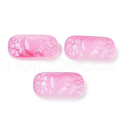 Spray Painted Transparent Glass Connector Charms GLAA-H035-06I-1