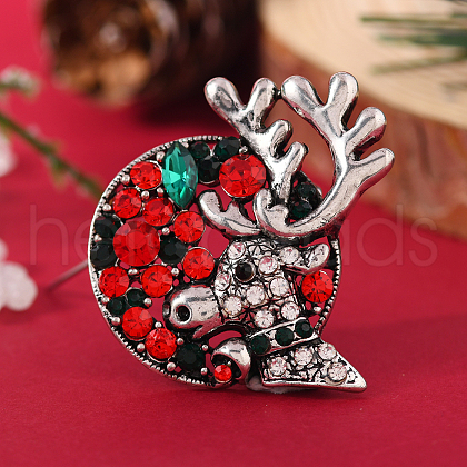 Christmas Theme Alloy Rhinestone Brooch Pin LK2414-16-1