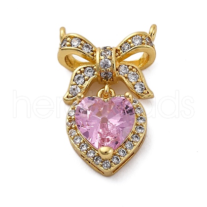 Brass Micro Pave Cubic Zirconia Pendants KK-V009-24G-1