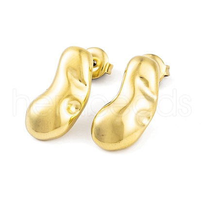 Ion Plating(IP) 304 Stainless Steel Stud Earrings for Women EJEW-A049-09G-1