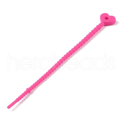 Heart Shape Silicone Cable Zip Ties AJEW-C034-02I-1