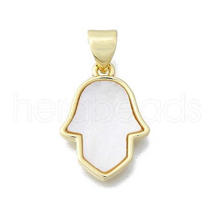 Brass Palm Pendants KK-V010-18G-1
