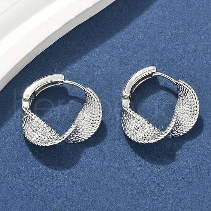 Brass Hoop Earrings EJEW-D320-08P-1
