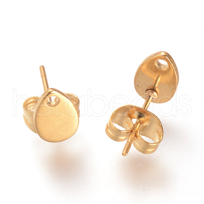 304 Stainless Steel Stud Earring Findings X-STAS-R063-38G-1