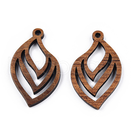 Natural Walnut Wood Pendants X-WOOD-T023-17-1