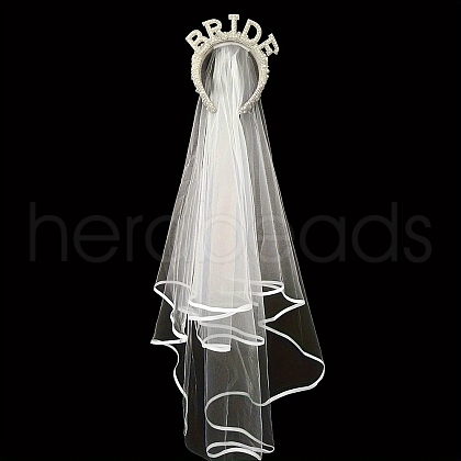 Rhinestone Bridal Veil Hair Accessories PW-WG58256-03-1