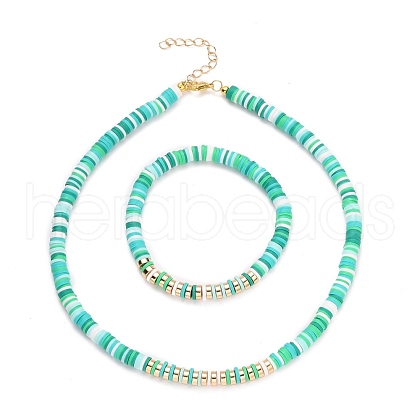 Handmade Polymer Clay Heishi Beads Jewelry Sets SJEW-JS01136-04-1