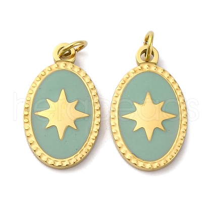 304 Stainless Steel Enamel Pendants STAS-U061-23G-02-1