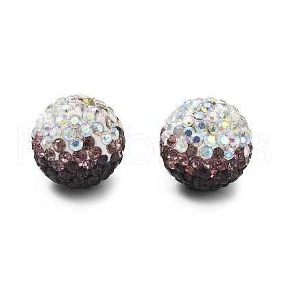 Gradient Color Design Polymer Clay Rhinestone Beads CLAY-NH0001-03C-1