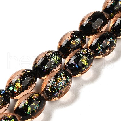 Handmade Dichroic Foil Glass Beads Strands DICH-U001-12F-1