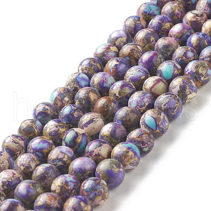 Natural Imperial Jasper Beads Strands G-I122-8mm-20-1