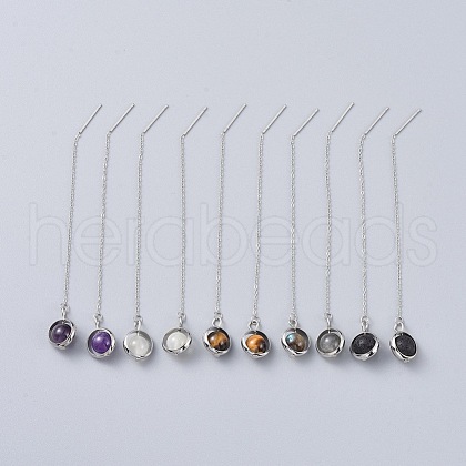 Natural Gemstone Dangle Earrings EJEW-JE03591-1