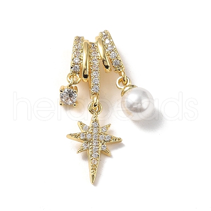 Brass Micro Pave Cubic Zirconia Pendants KK-D383-02G-02-1