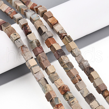 Natural Aqua Terra Jasper Beads Strands G-T140-43B-1