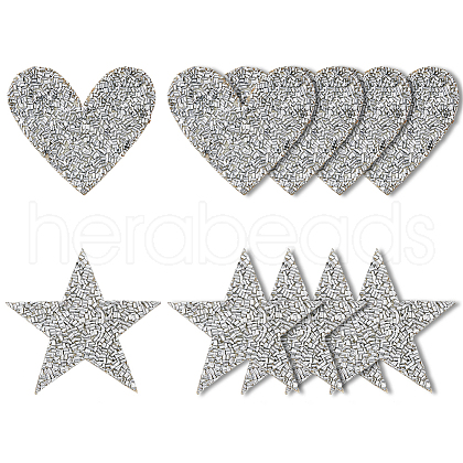 HOBBIESAY 16Pcs 2 Style TPU Iron on/Sew on Clothing Patches PATC-HY0001-03-1